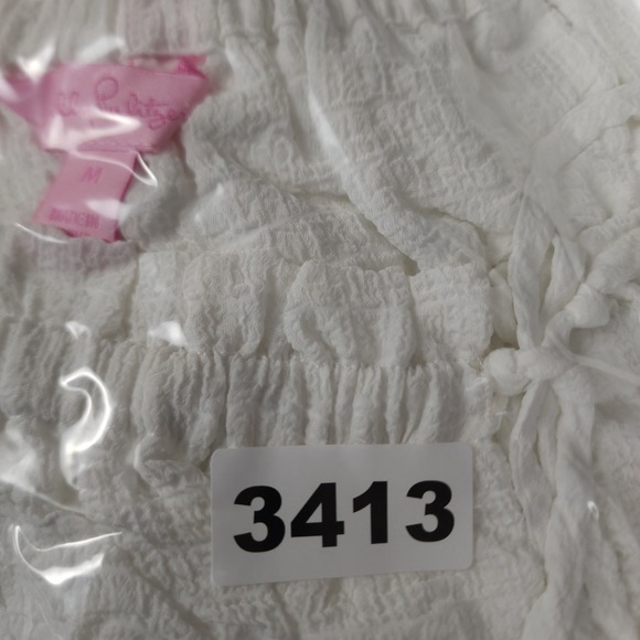 Lilly Pulitzer White Tiered‎ Ruffle Spaghetti Strap Tank Top M - Picture 9 of 9